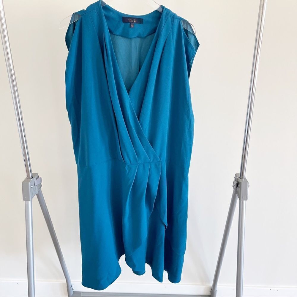Rachel Zoe Blue Ruffle Fit & Flare Mini Dress 22W